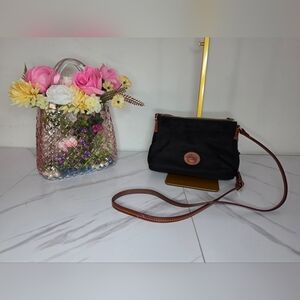 Dooney & Bourke Black and Brown Crossbody Bag